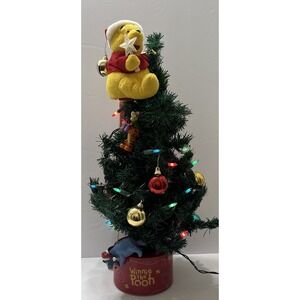 Vintage Gemmy Winnie-The-Pooh Tabletop Christmas Tree Light-Up 22.5"
